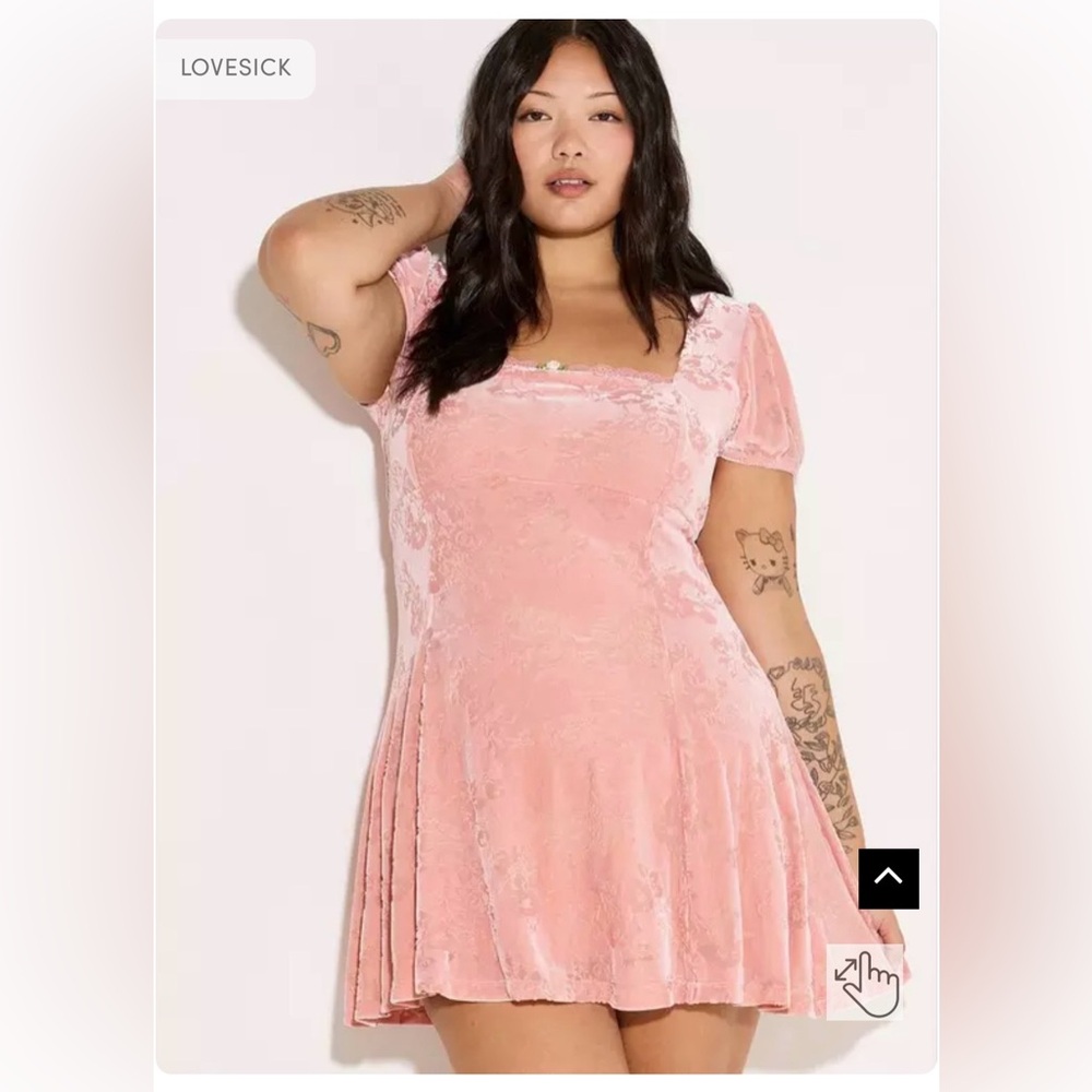 Torrid Blush Pink Velvet Mini Dress - Picture 2 of 5